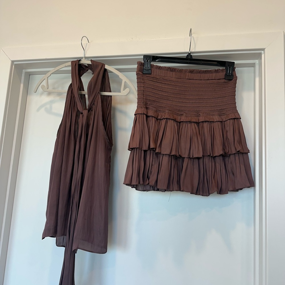 Reset By Jane Tiered Mini Skirt and Top Set